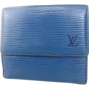 134160AB Louis Vuitton Wallet Blue Epi Leather